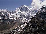 Gokyo 4 Nameless Fangs 6-2 Everest and Lhotse Everest was fairly clear from the Nameless Fangs north of Gokyo, but Lhotse was mostly in the clouds.